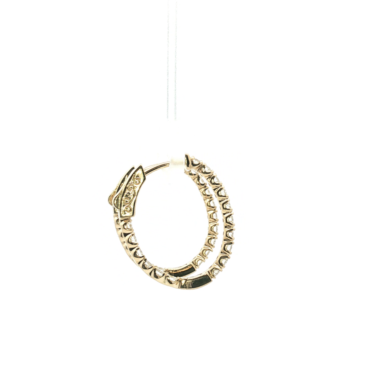 Classic Yellow Gold Inside Out Hoop Earrings