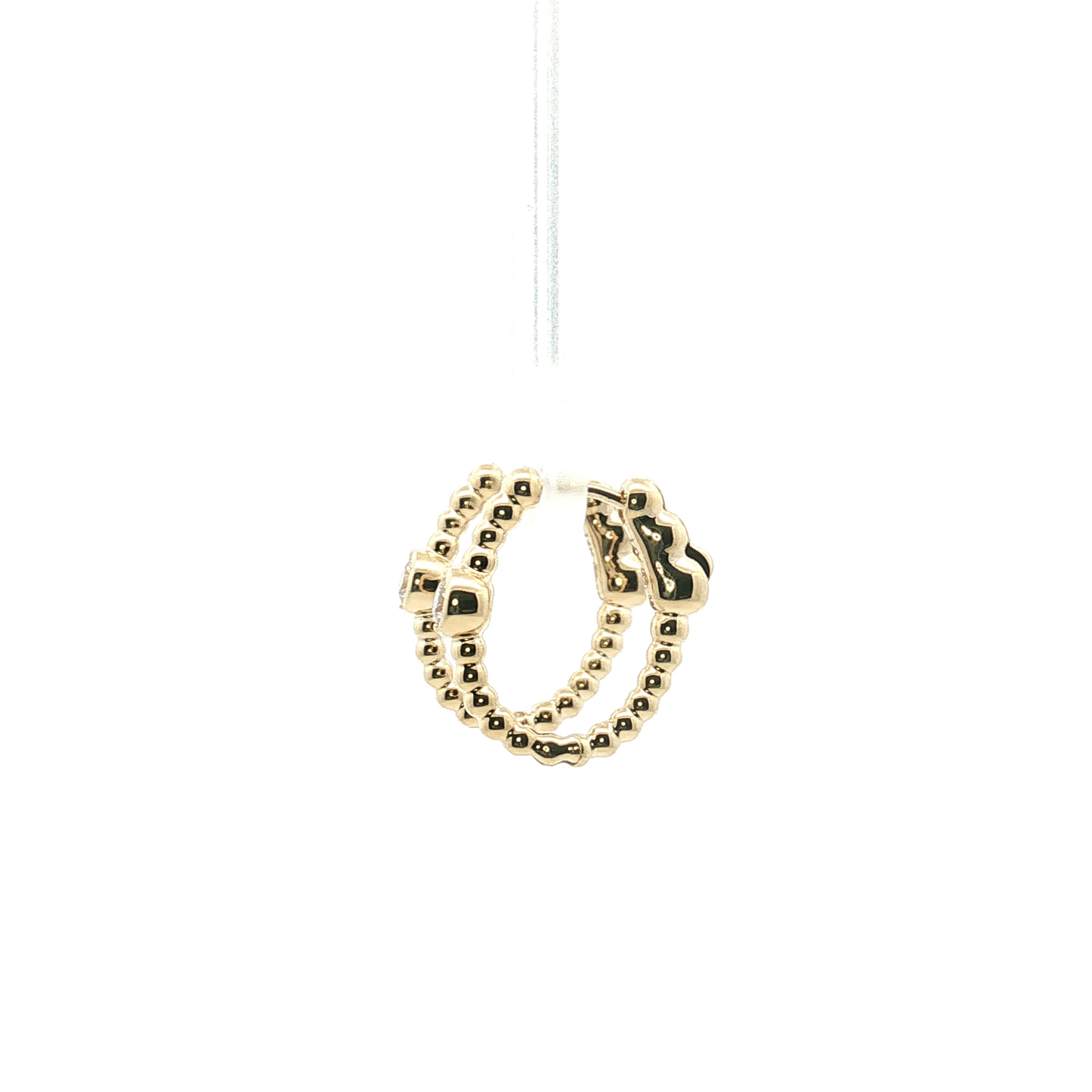 Bubble Diamond Bezel Hoop Earrings