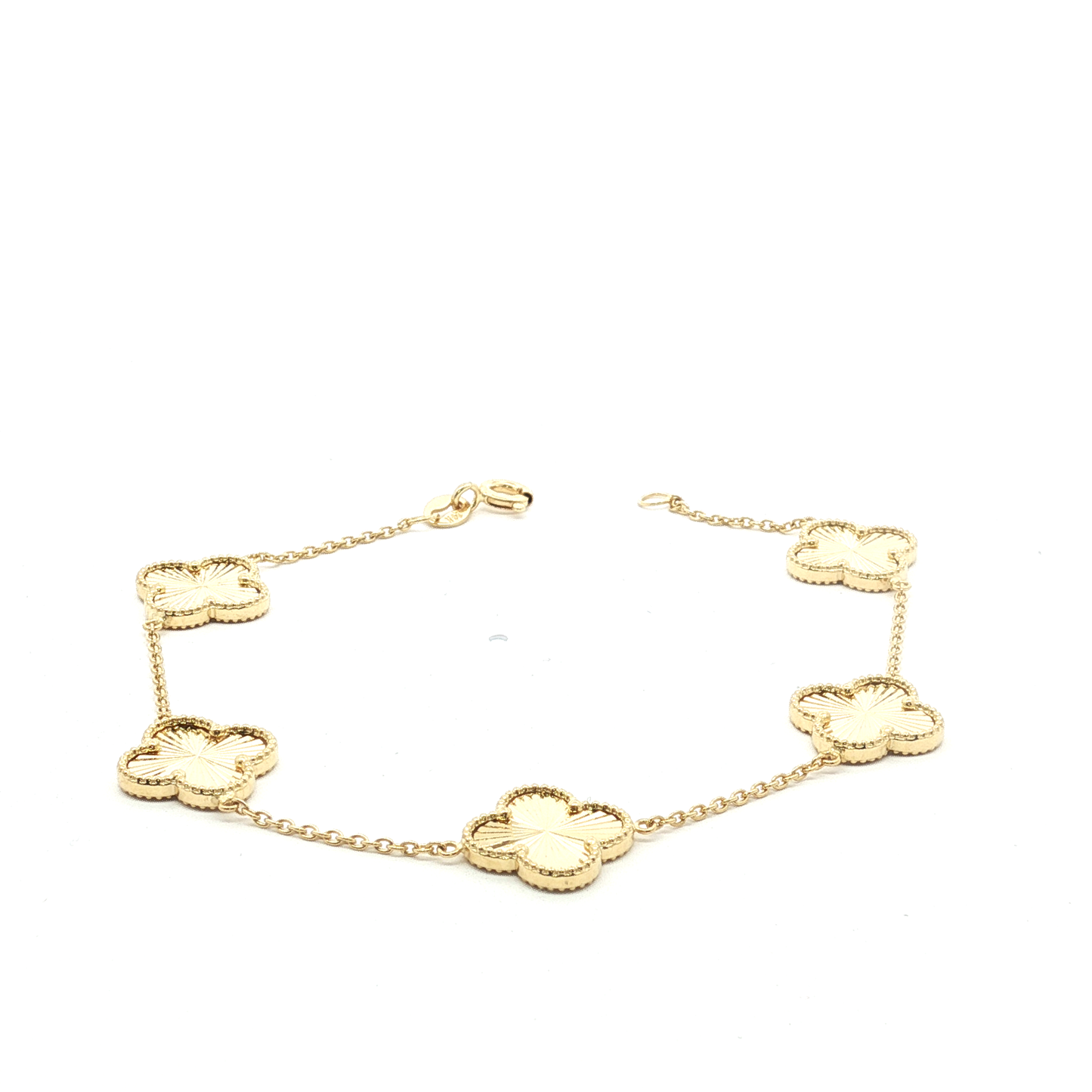 Yellow Gold Clover Chain Bracelet
