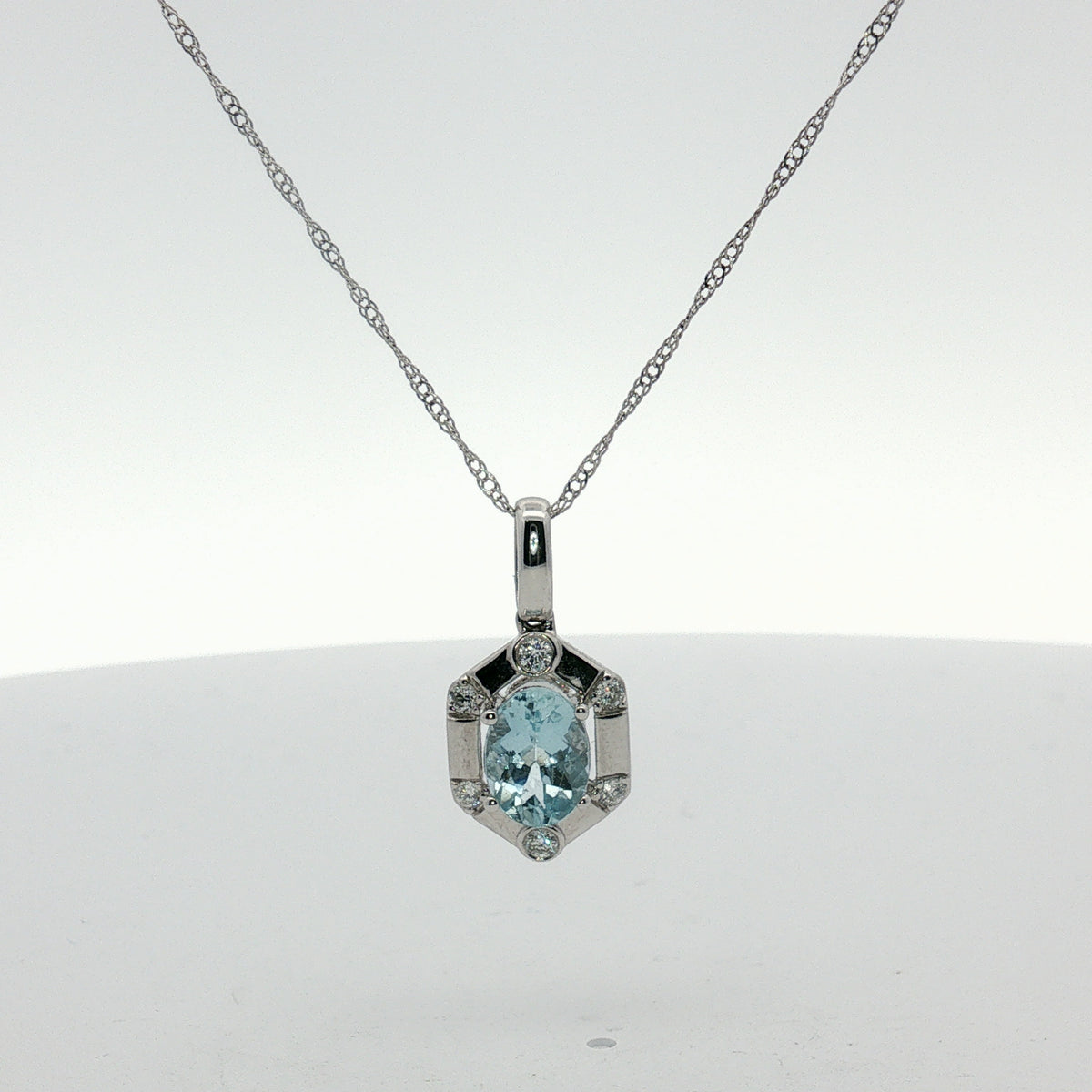 Aquamarine and Diamond Necklace