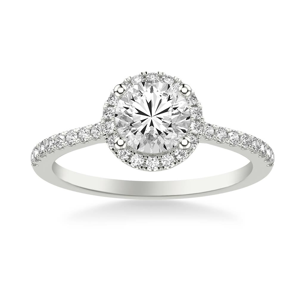 Classic Diamond Halo Engagement Ring