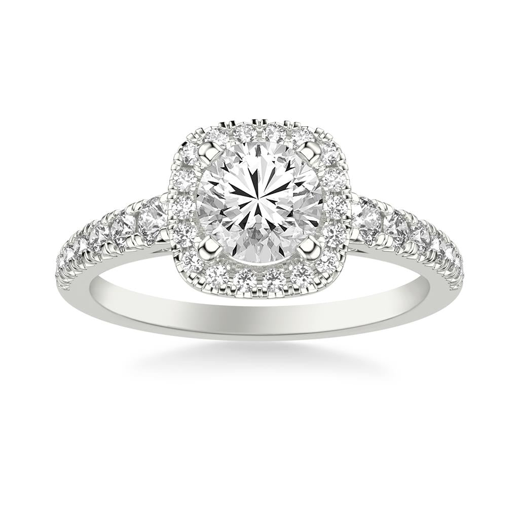 Cushion Halo Engagement Ring