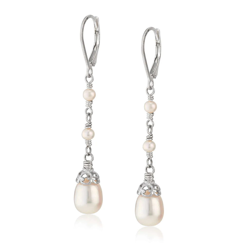 Triple Drop Pearl Earrings