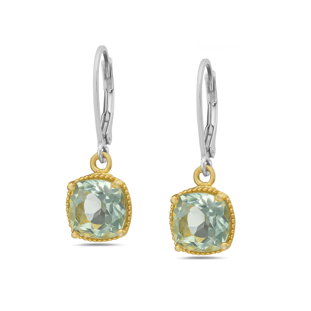 Green Amethyst Dangle Earrings