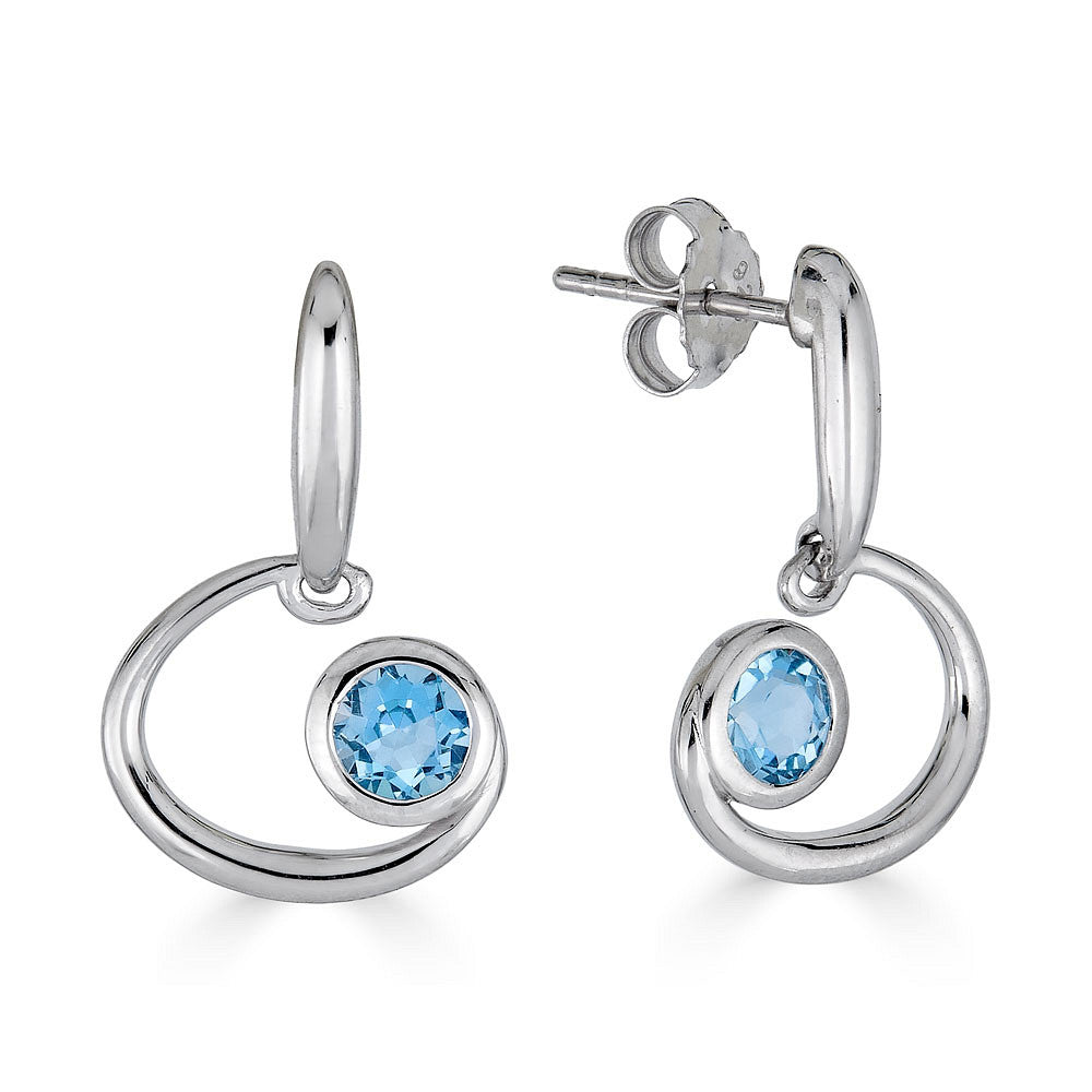 Blue Topaz Swirl Earrings