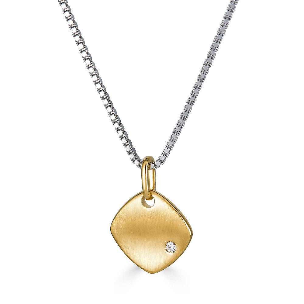 Two-Tone Matte Square Pendant