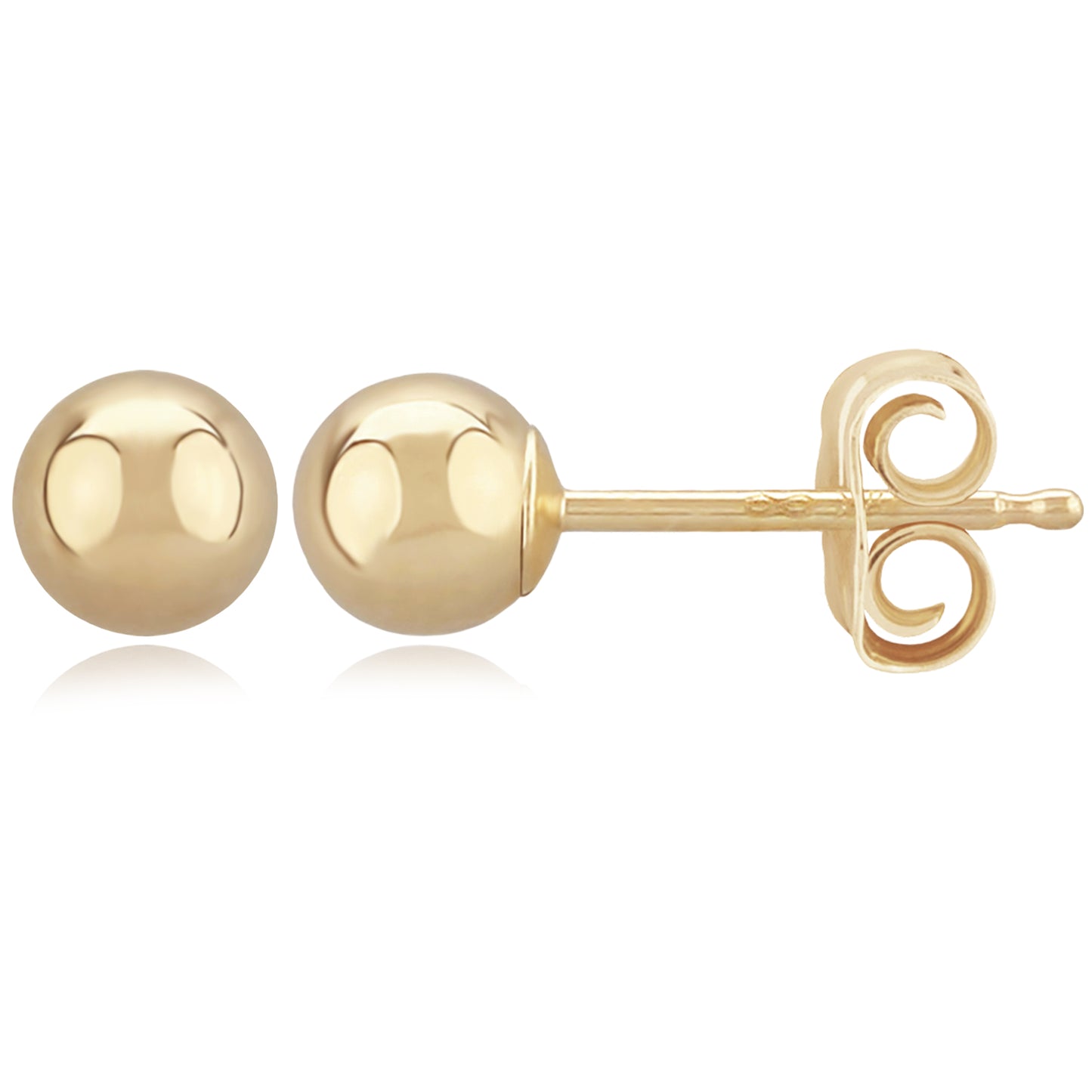 Yellow Gold Ball Stud Earrings