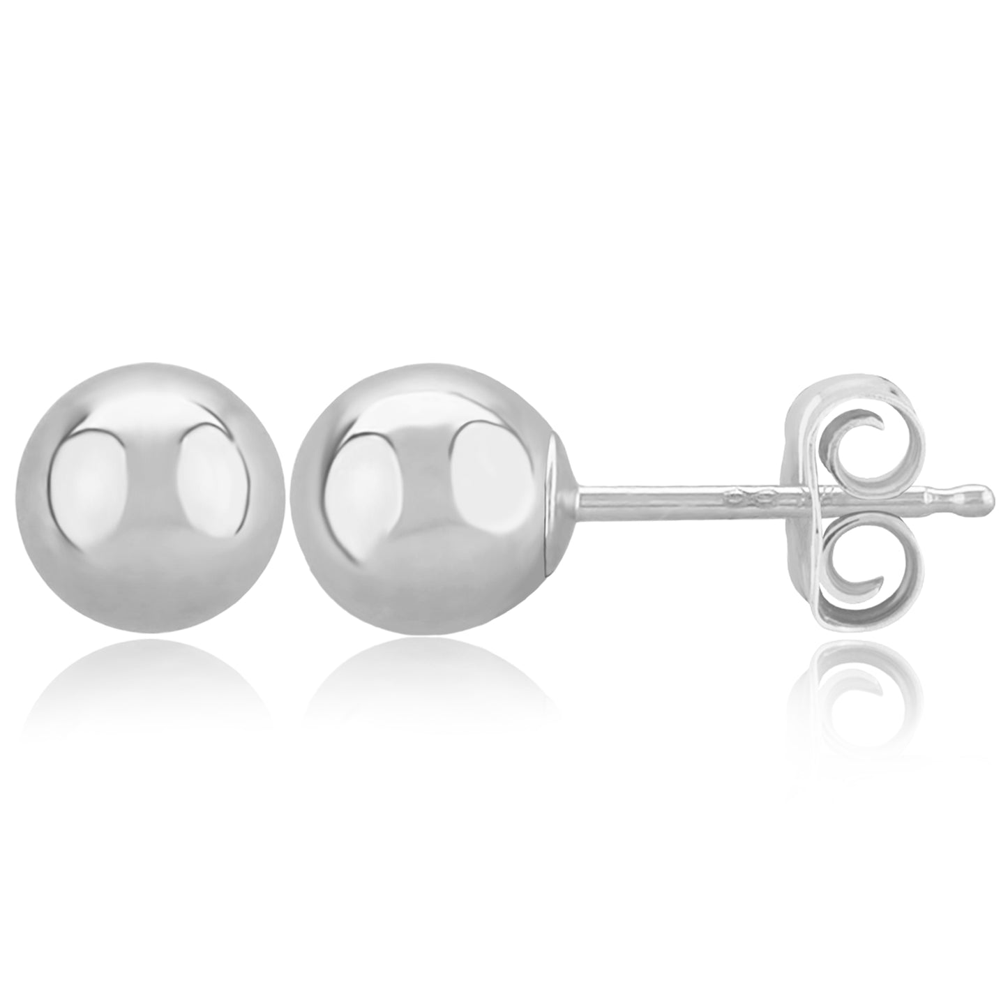 White Gold Ball Stud Earrings
