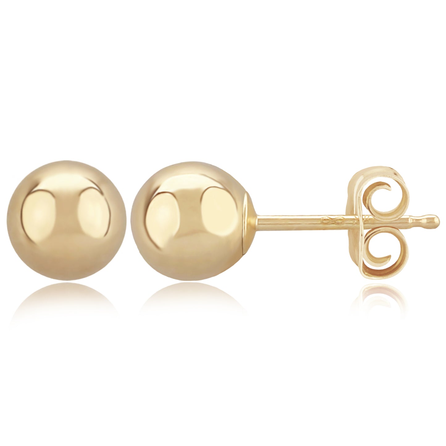 Yellow Gold Ball Stud Earrings