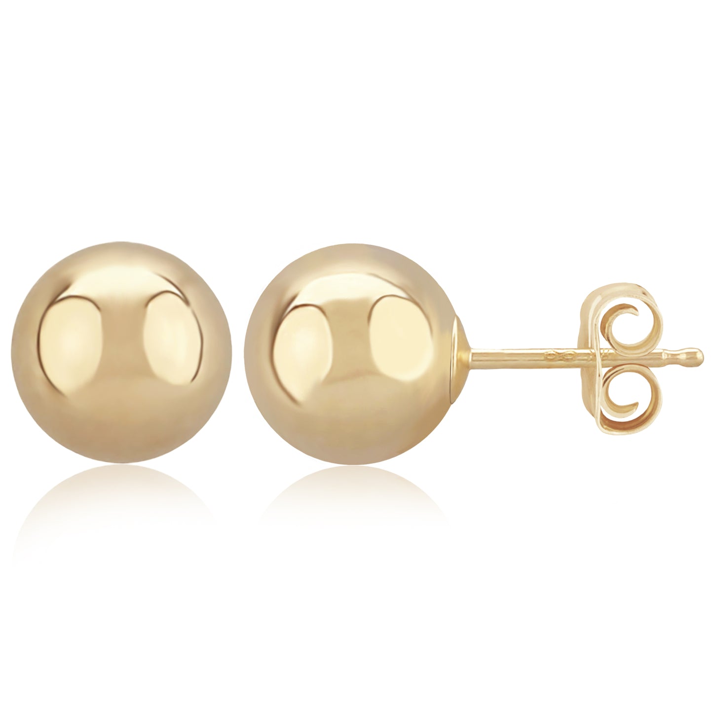 Yellow Gold Ball Stud Earrings