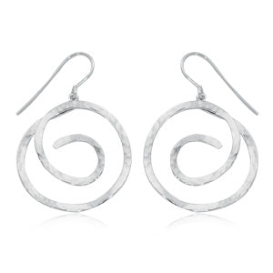 Hammered Spiral Earrings