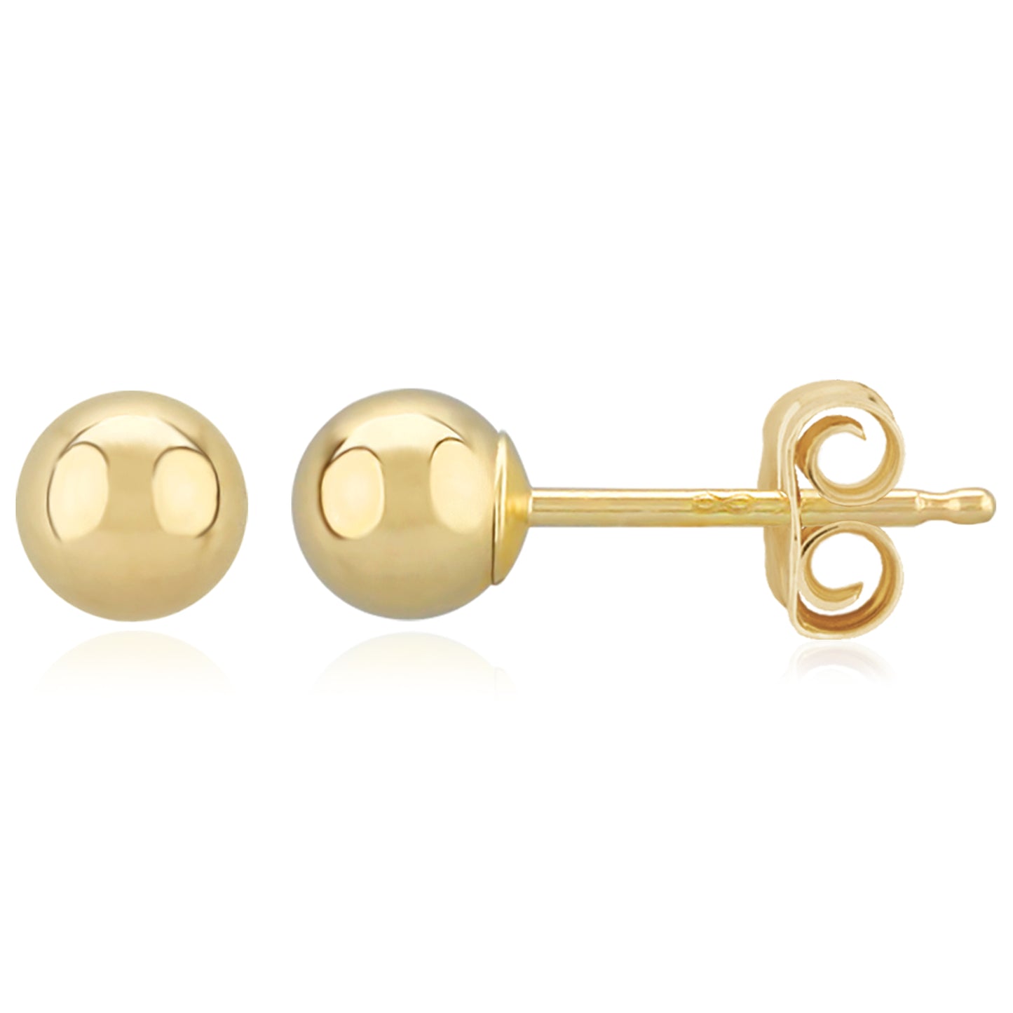 Yellow Gold Ball Stud Earrings