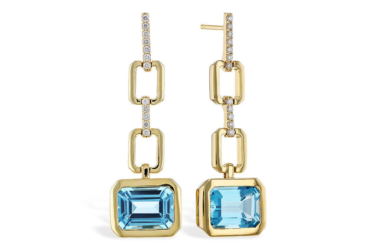 Blue Topaz and Diamond Earrings