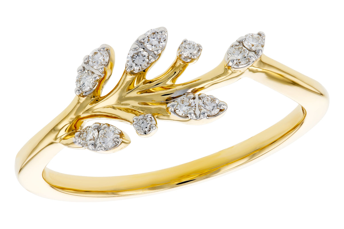 Diamond Leaf Ring
