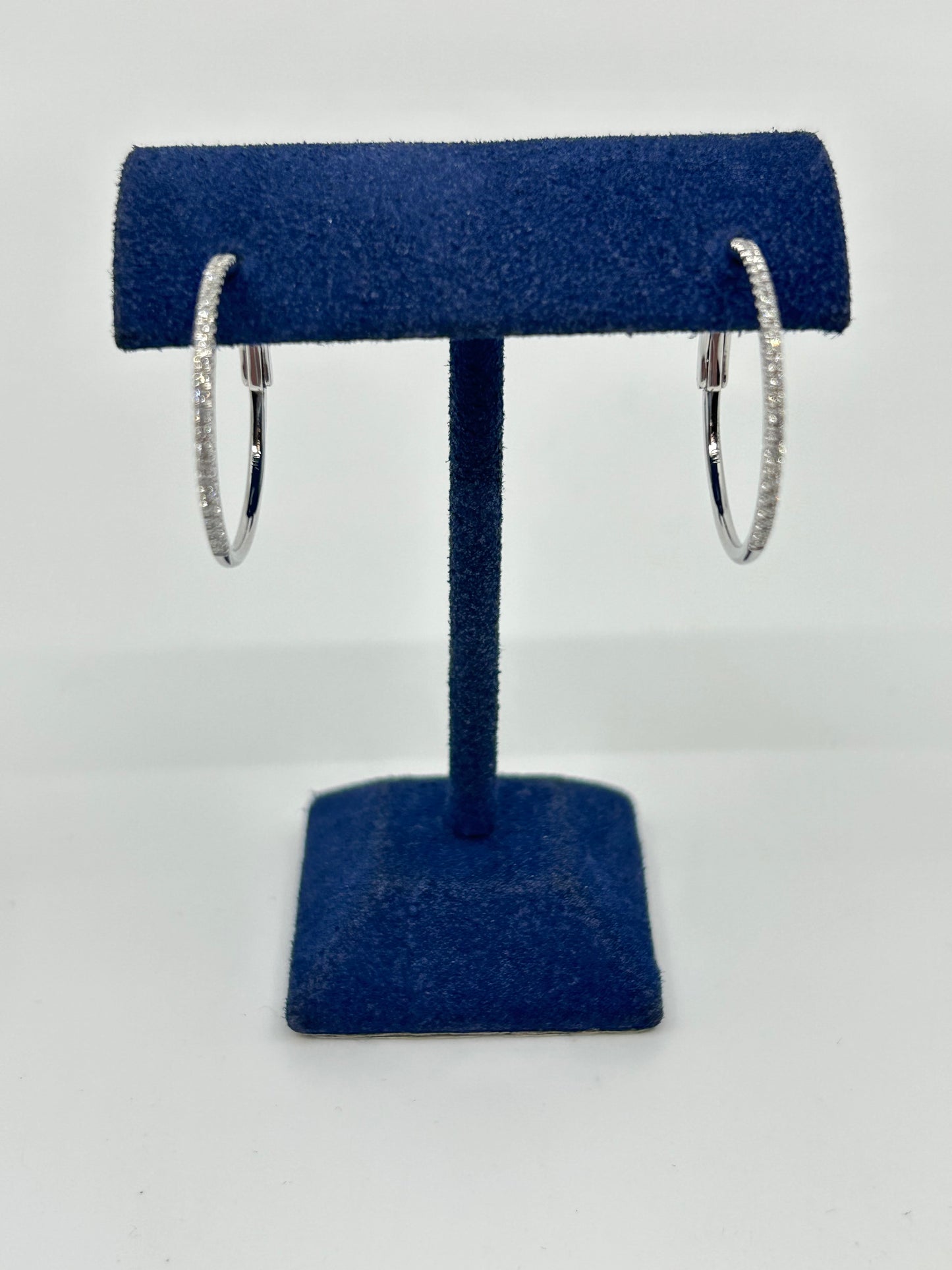 Diamond Hoops with Hinged Back