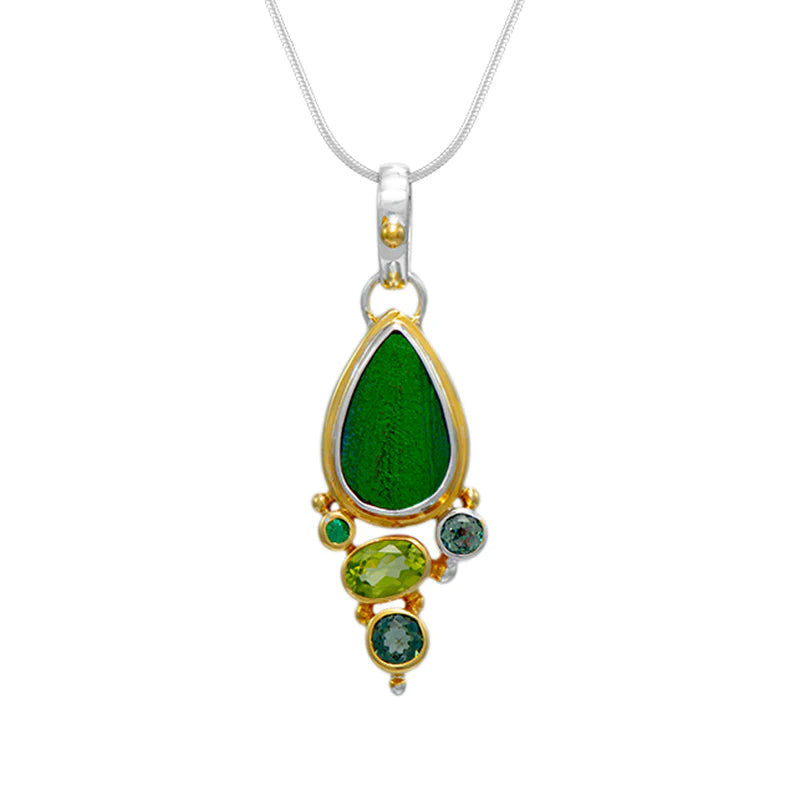 Beetle Wing Cluster Pendant