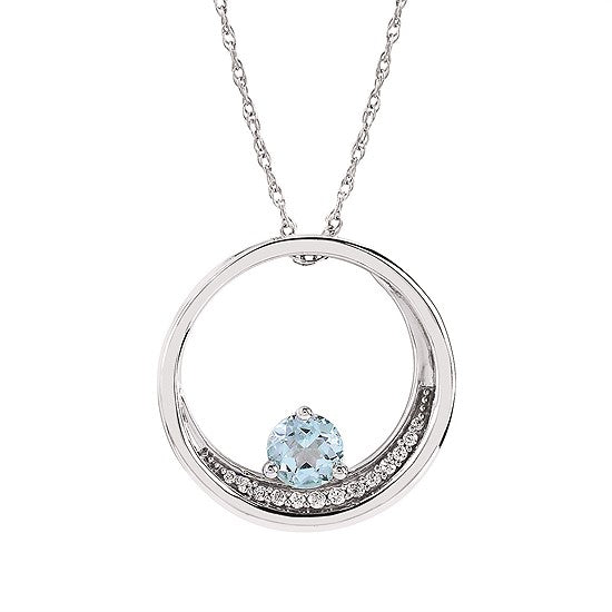 Aquamarine and Diamond Pendant