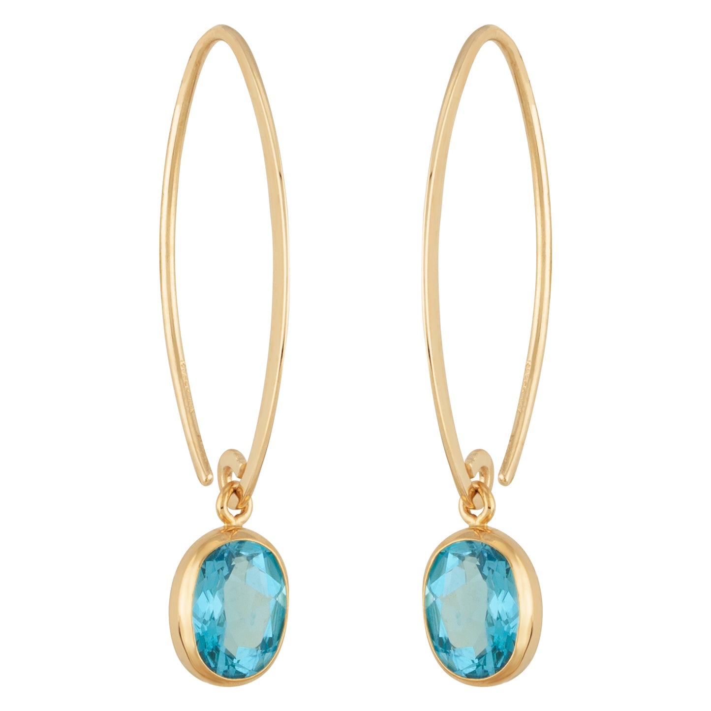 Blue Topaz Simple Sweep Earrings