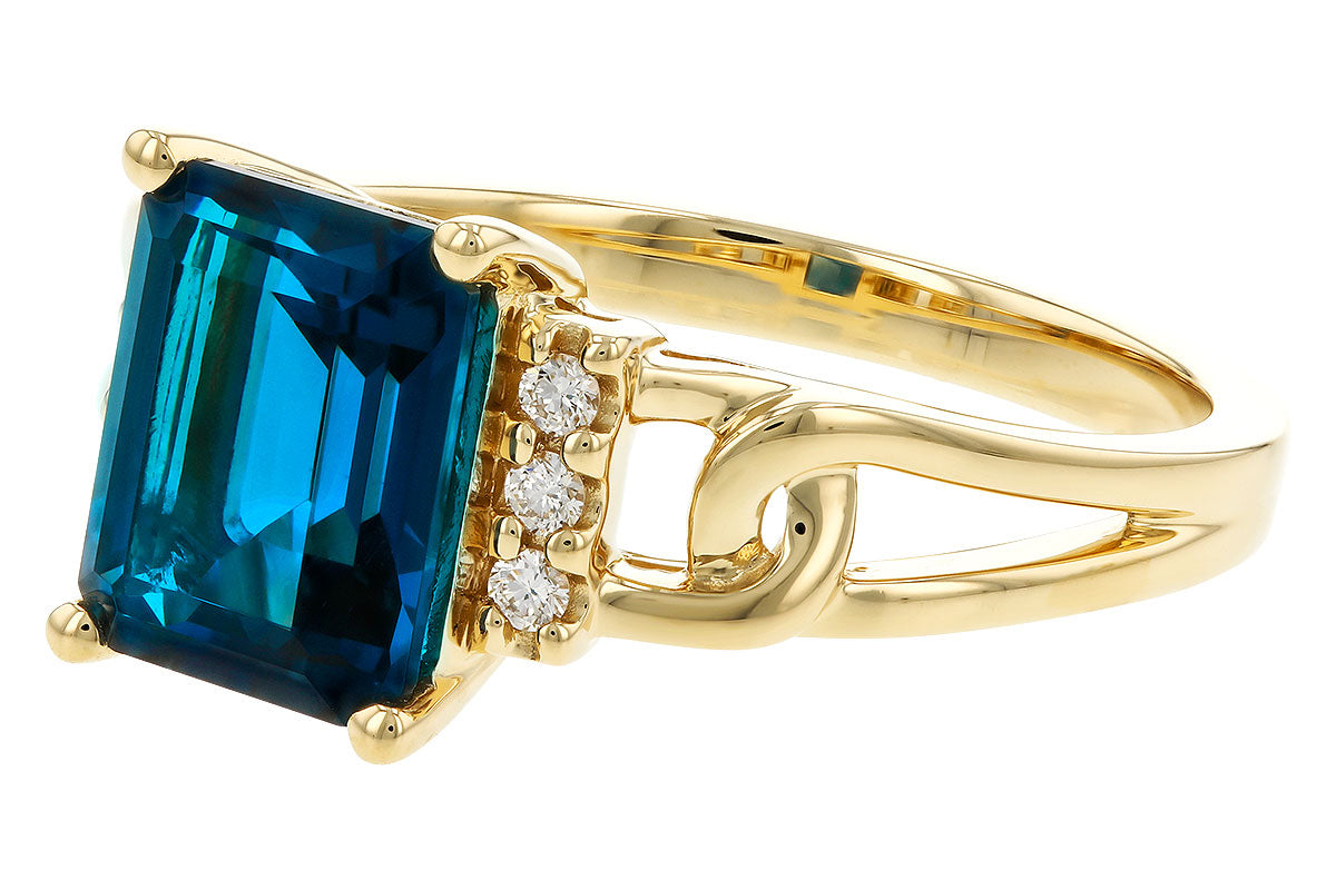 London Blue Topaz and Diamond Ring