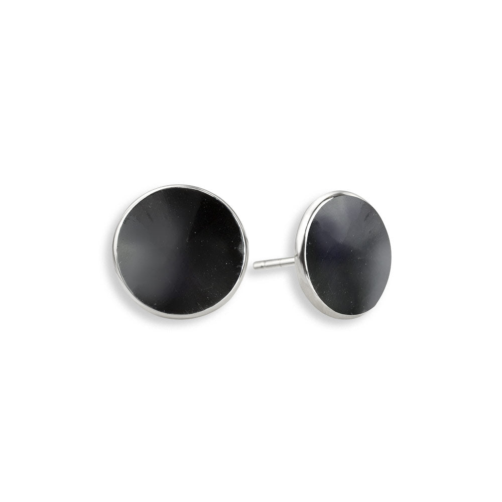 Black Dots Post -8mm Sterling Silver