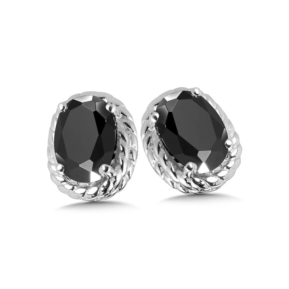 Onyx Earrings with Rope Texture