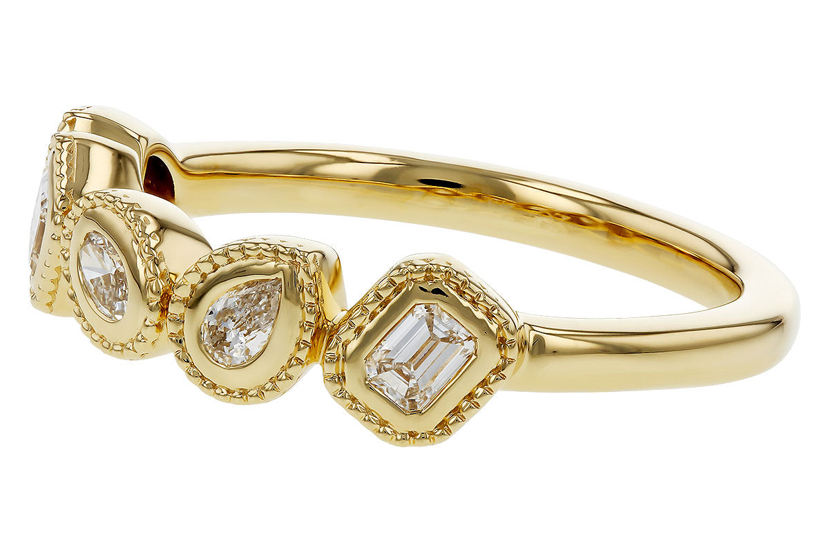 Alternating Diamond Cut Ring