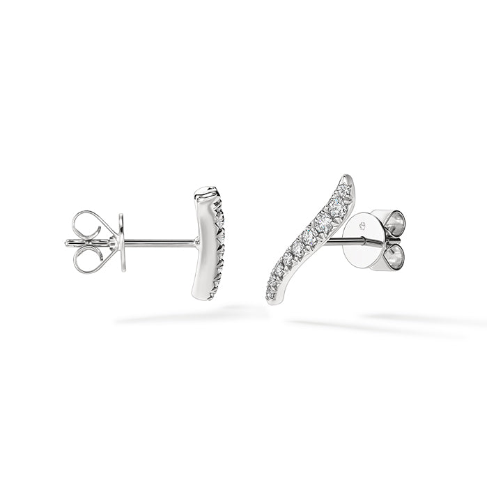 Vela French Cut Pavé Diamond Climber Earrings