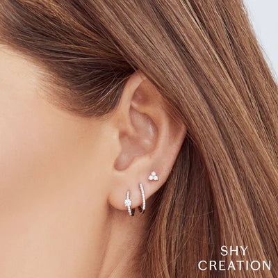 White Gold Diamond Huggie Earrings