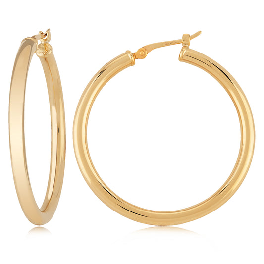 14K Yellow Gold Hoops - 30mm
