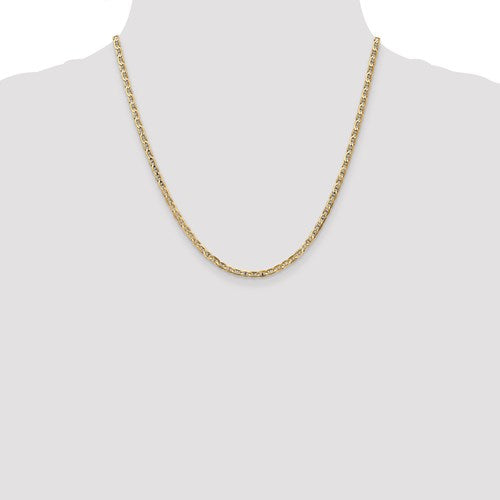20" 10K Yellow Gold Concave Anchor Chain