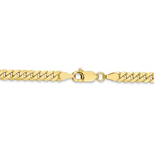 18" 10K Yellow Flat Beveled Curb Chain