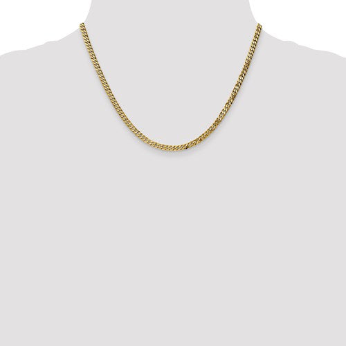 18" 10K Yellow Flat Beveled Curb Chain