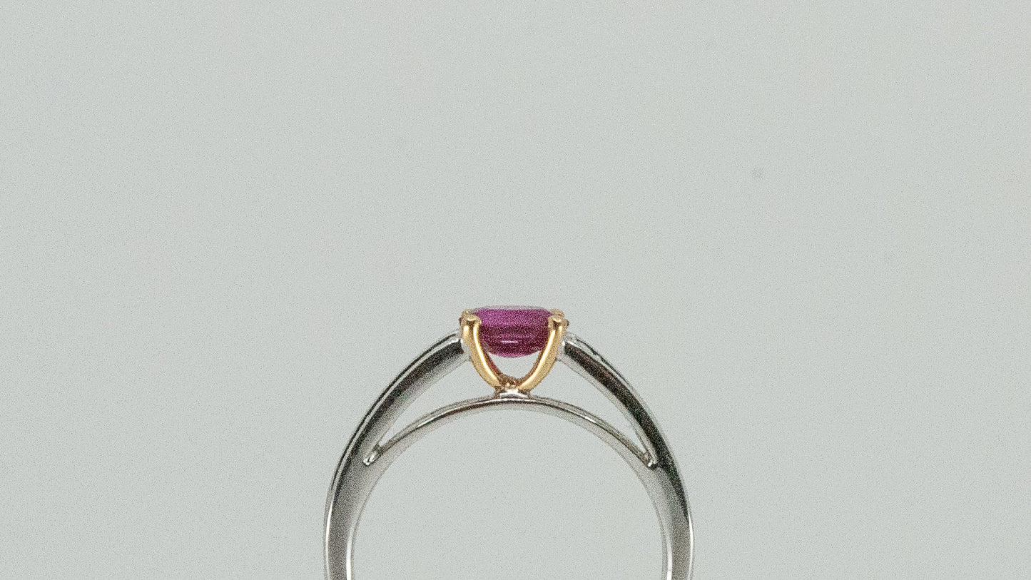 Ruby Ring with Gold Basket