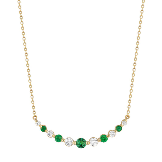 Diamond and Emerald Fashion Necklace
