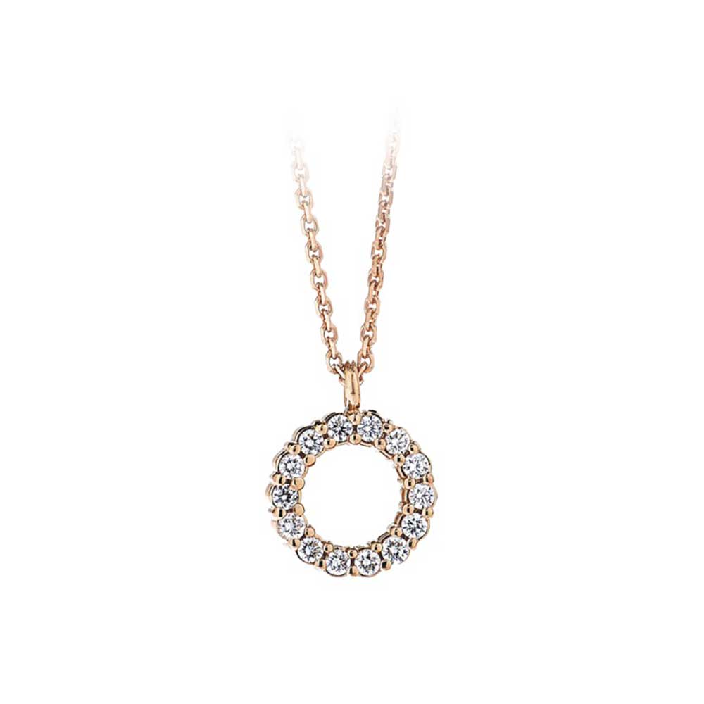 Spark 14-Diamond Circle Necklace 0.17cttw