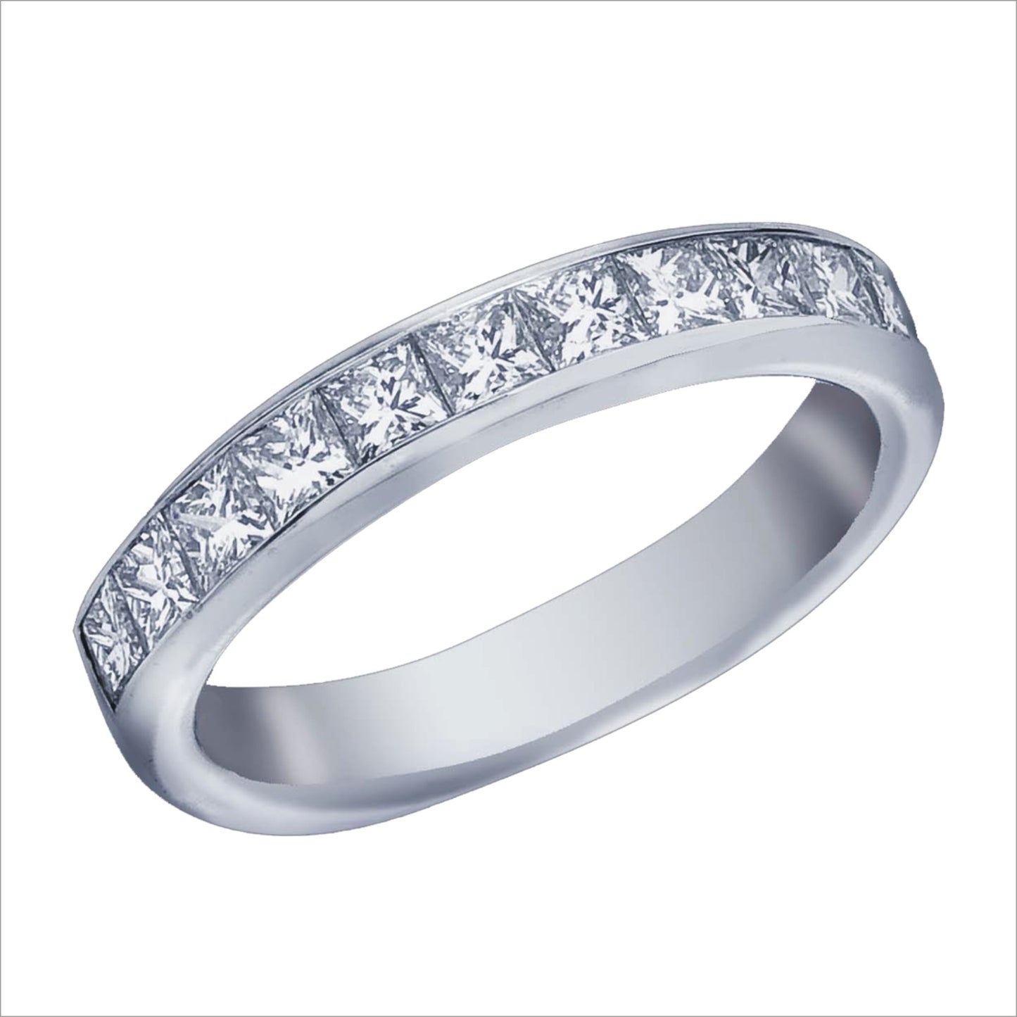 Spark Channel Set Princess Cut Half-way Band 1cttw/14KW