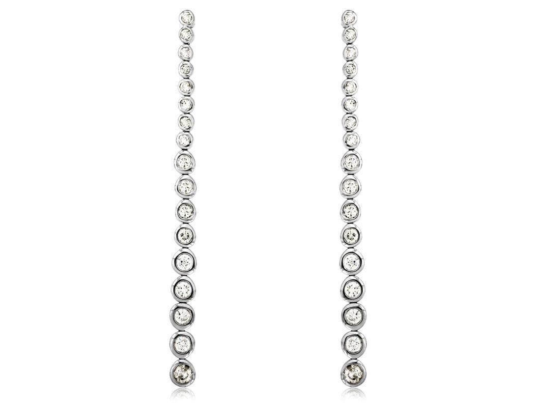 Diamond Bezel Set Dangle Earrings