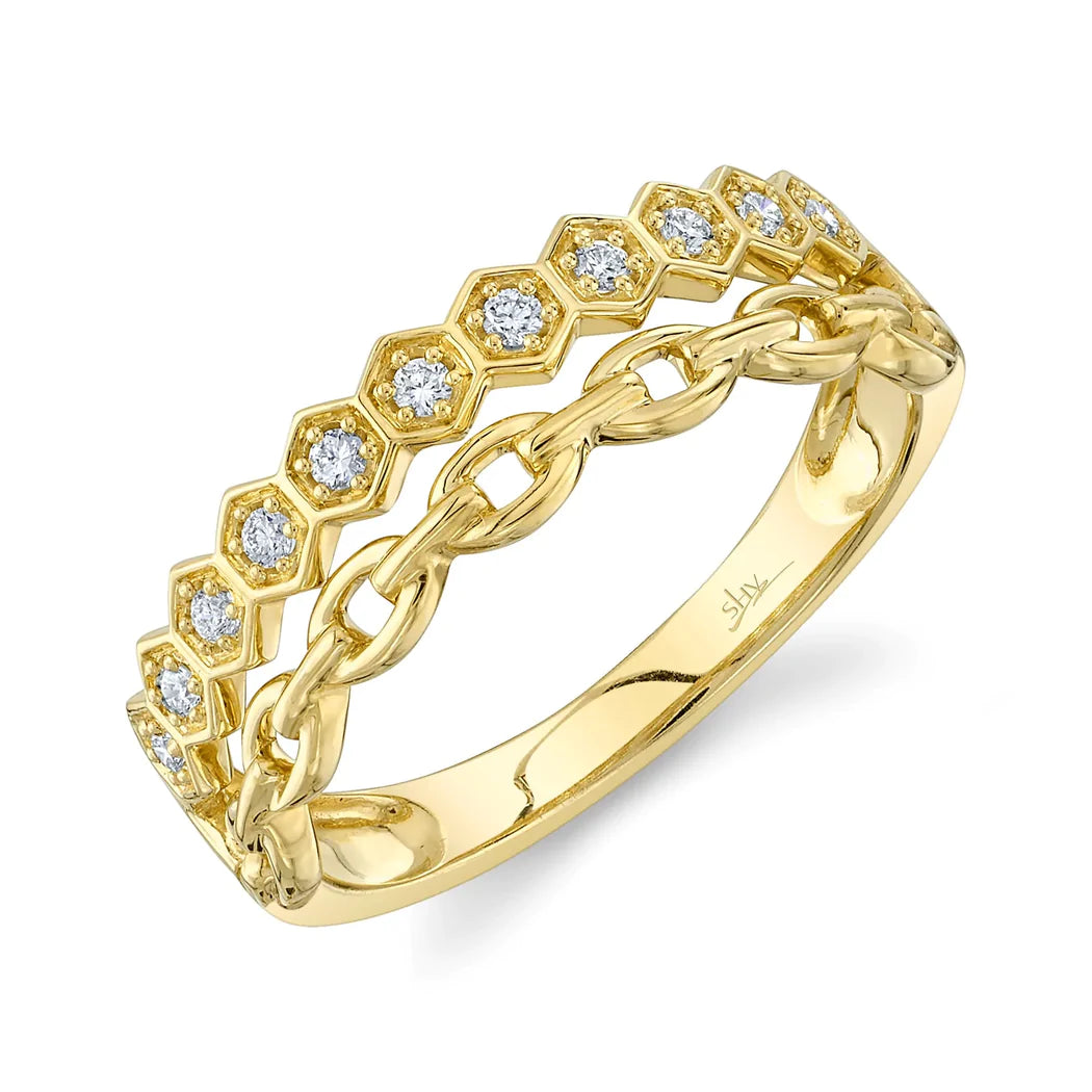 Hexagon Diamond Ring