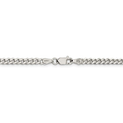 18" Silver Flat Beveled Curb Chain