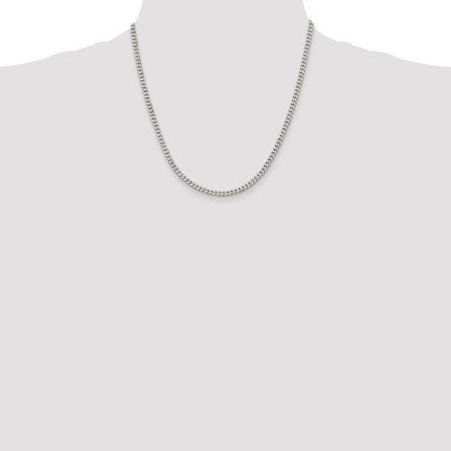 20" Silver Flat Beveled Curb Chain