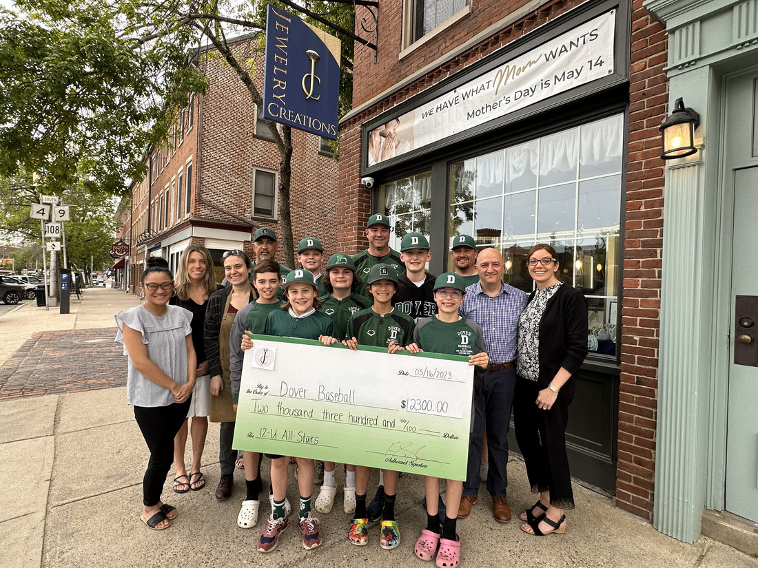 Jewelry Creations Donates $2300 to Support Dover Baseball All Stars