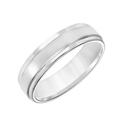 Flat Round Edge Carved Wedding Band