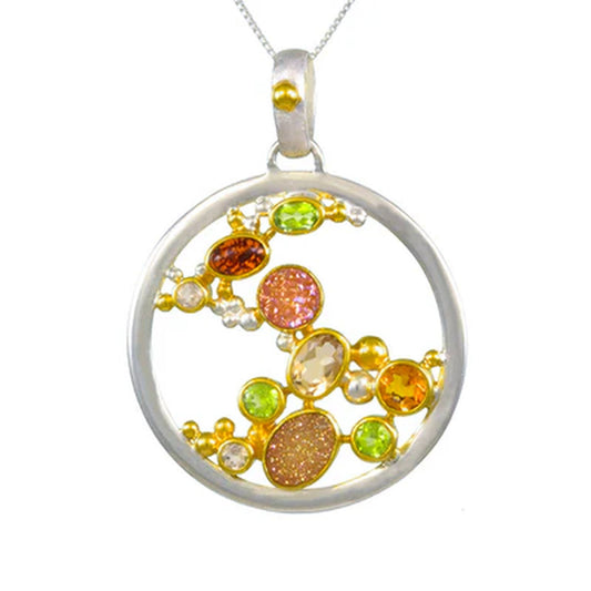 Sterling Silver Pendant with Druzy