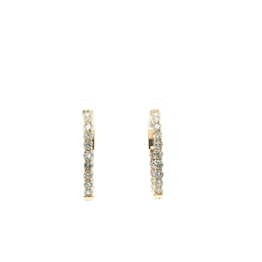 Classic Yellow Gold Inside Out Hoop Earrings