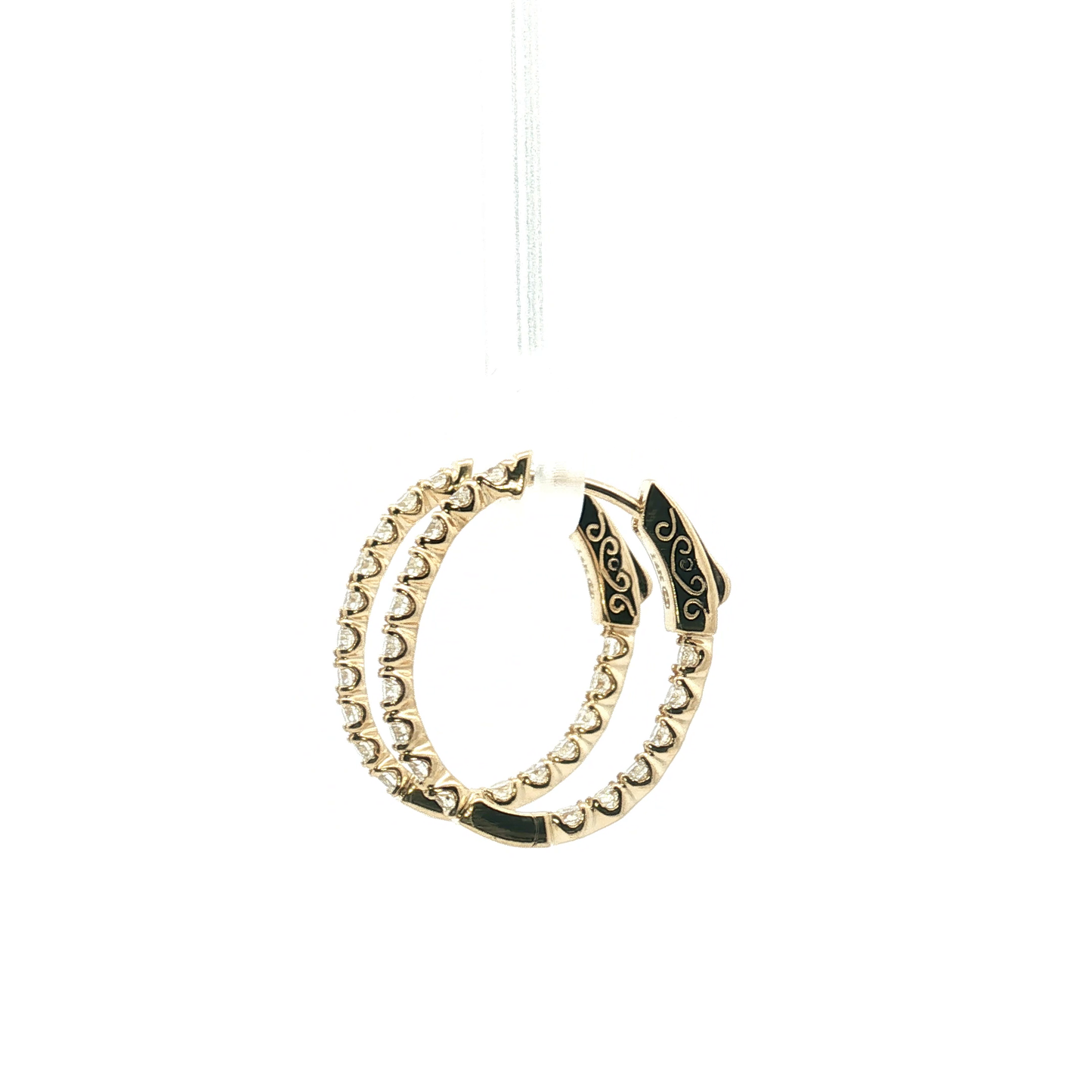 Classic Yellow Gold Inside Out Hoop Earrings