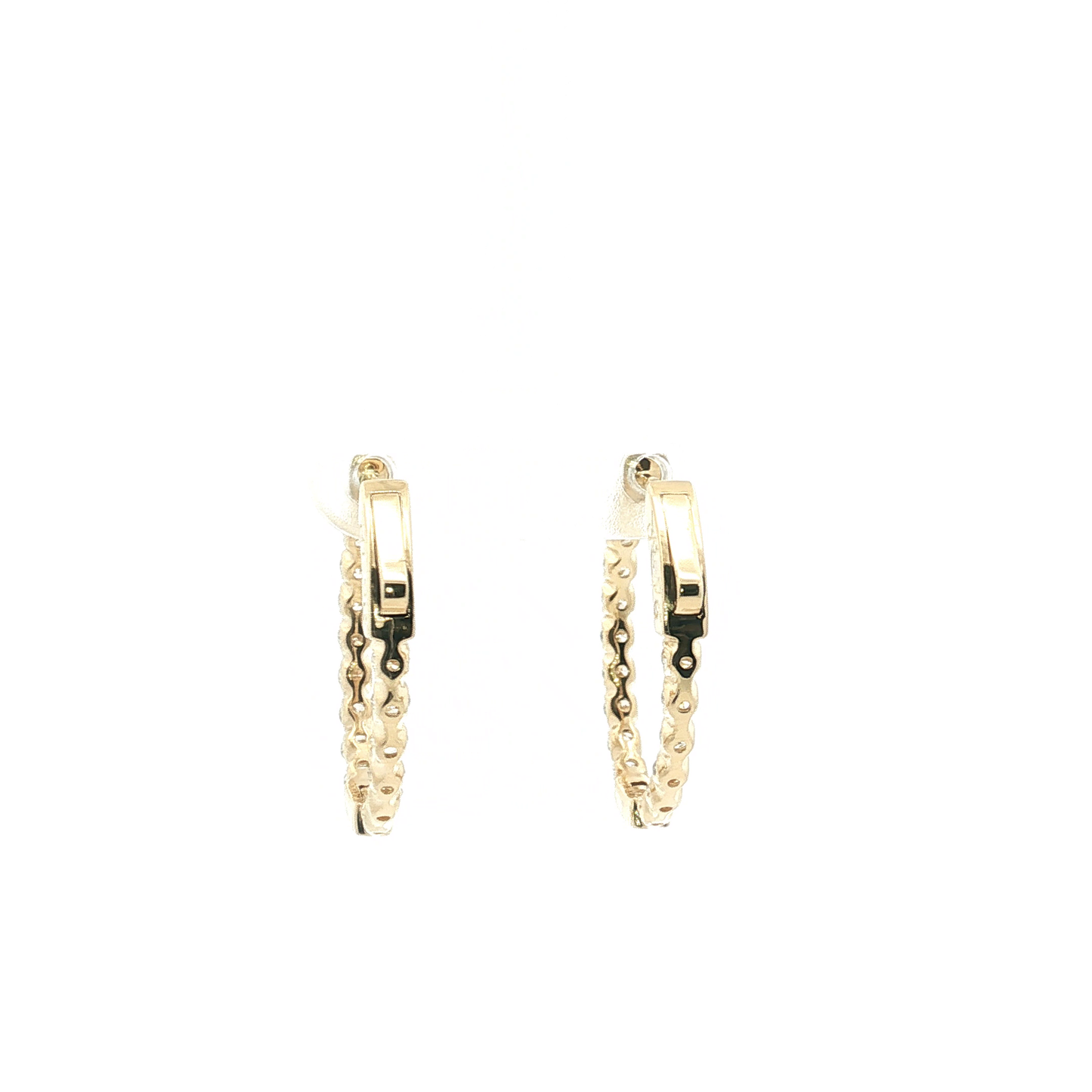 Classic Yellow Gold Inside Out Hoop Earrings