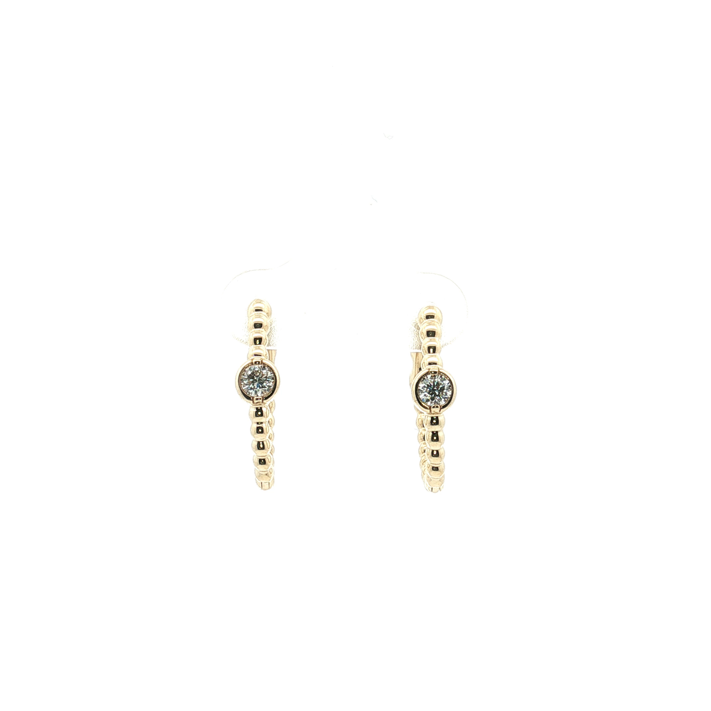 Bubble Diamond Bezel Hoop Earrings