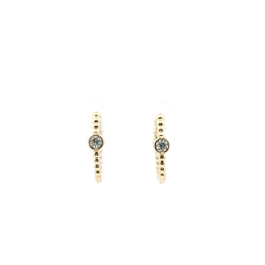Bubble Diamond Bezel Hoop Earrings
