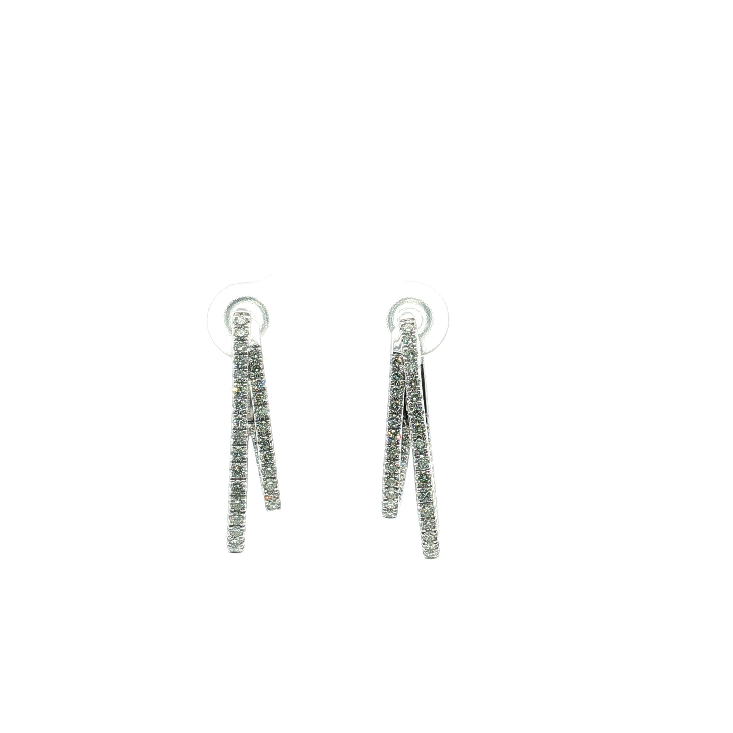 Platinum Diamond Inside Out Double Hoops