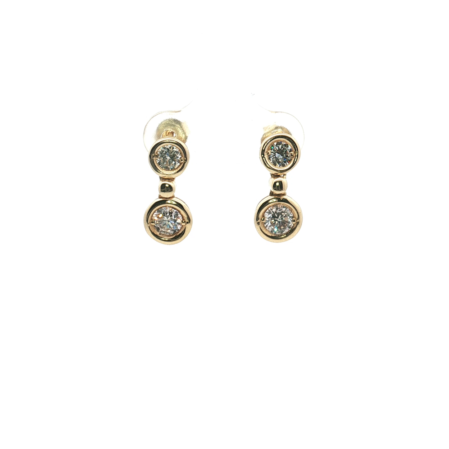 Diamond Bezel Drop Earrings